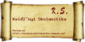 Kelényi Skolasztika névjegykártya